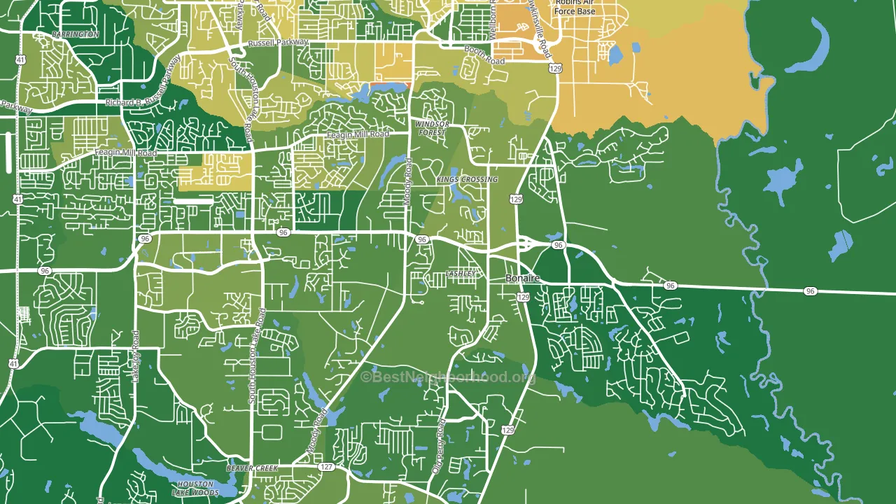 Bonaire, GA block-group voter-turnout map