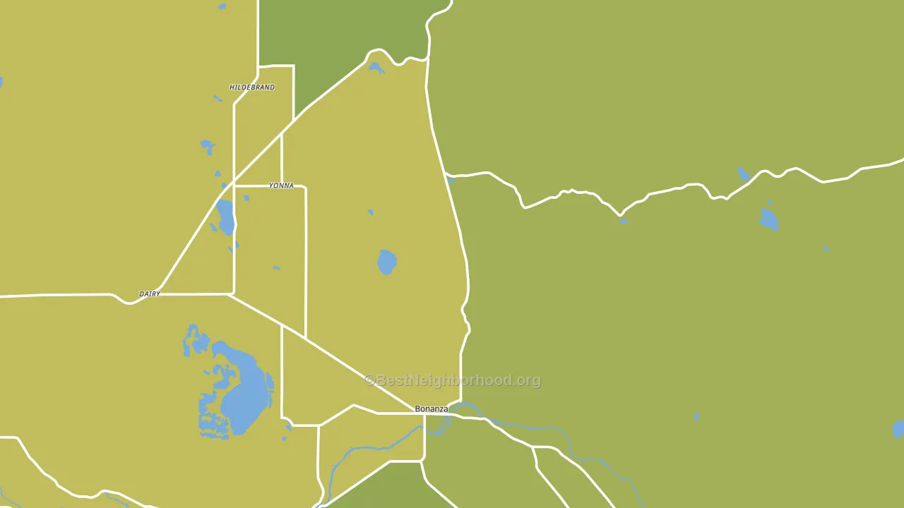 Bonanza, OR block-group voter-turnout map