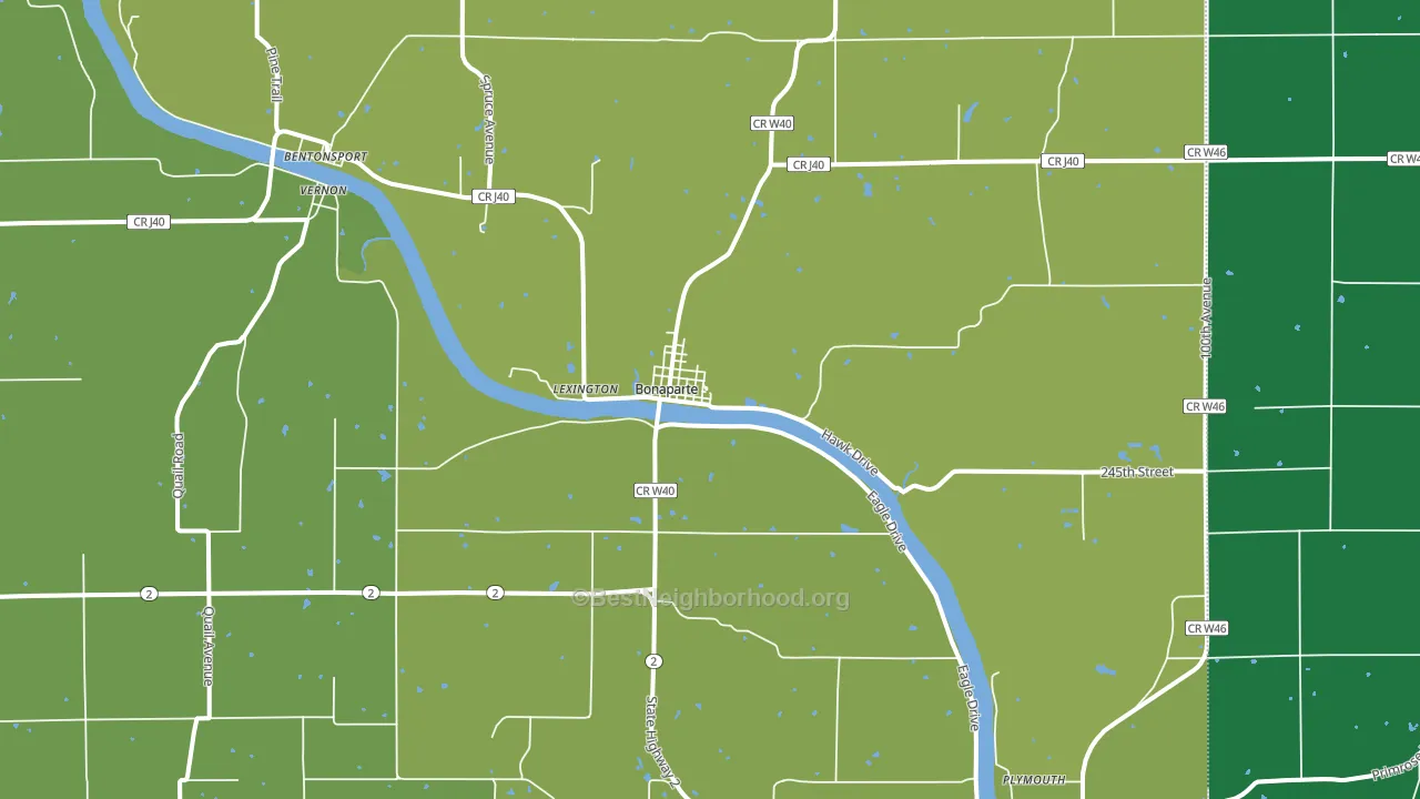 Bonaparte, IA block-group voter-turnout map
