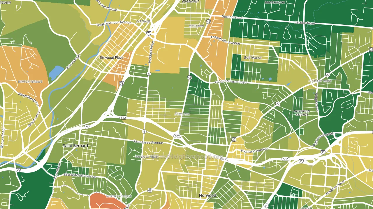 Bond Hill, Cincinnati, OH block-group voter-turnout map