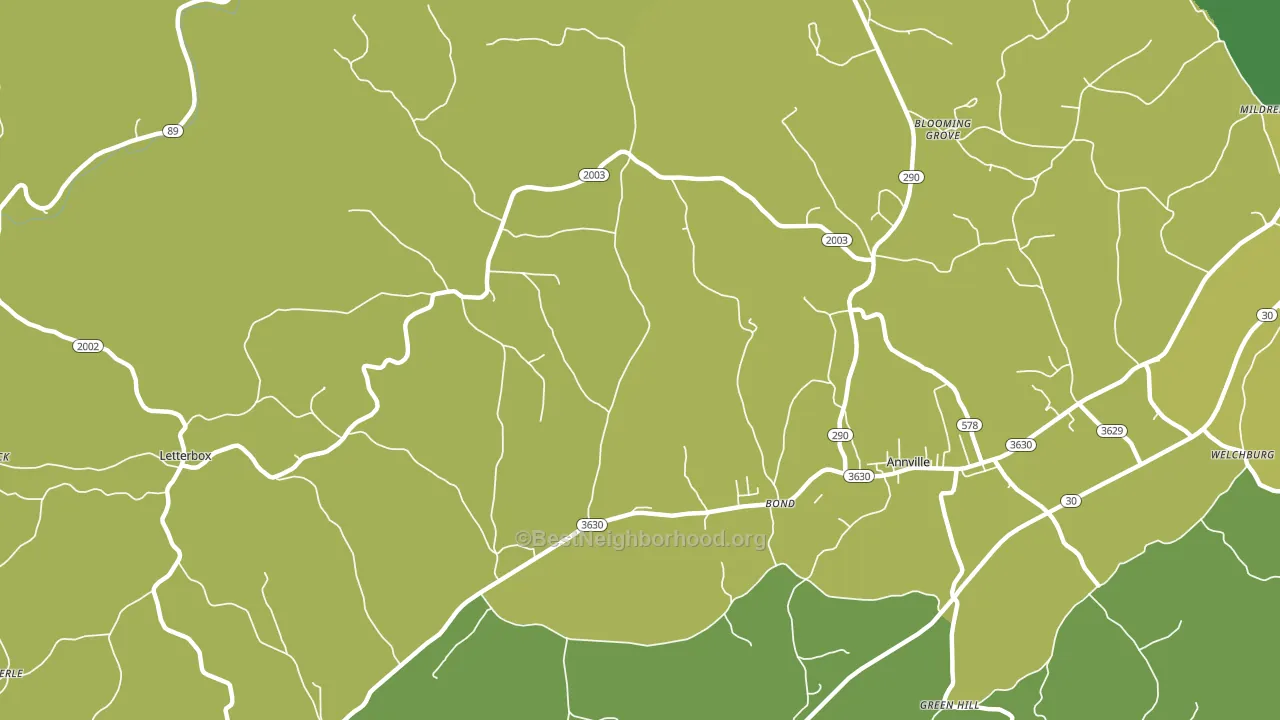 Bond, KY block-group voter-turnout map