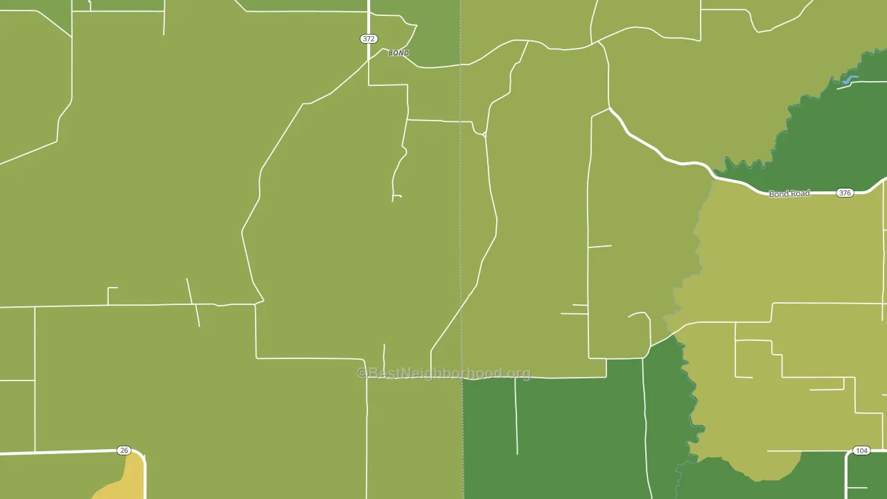 Bond, LA block-group voter-turnout map