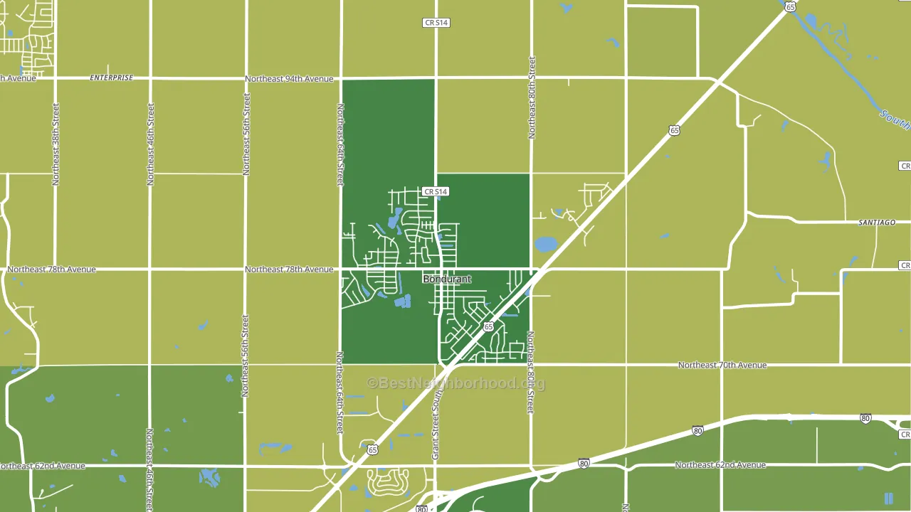 Bondurant, IA block-group voter-turnout map