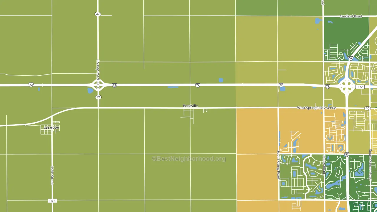 Bondville, IL block-group voter-turnout map