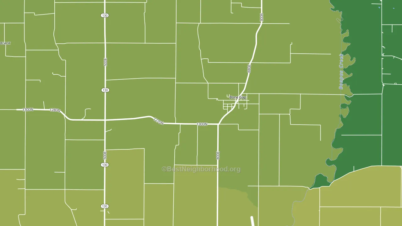 Bone Gap, IL block-group voter-turnout map