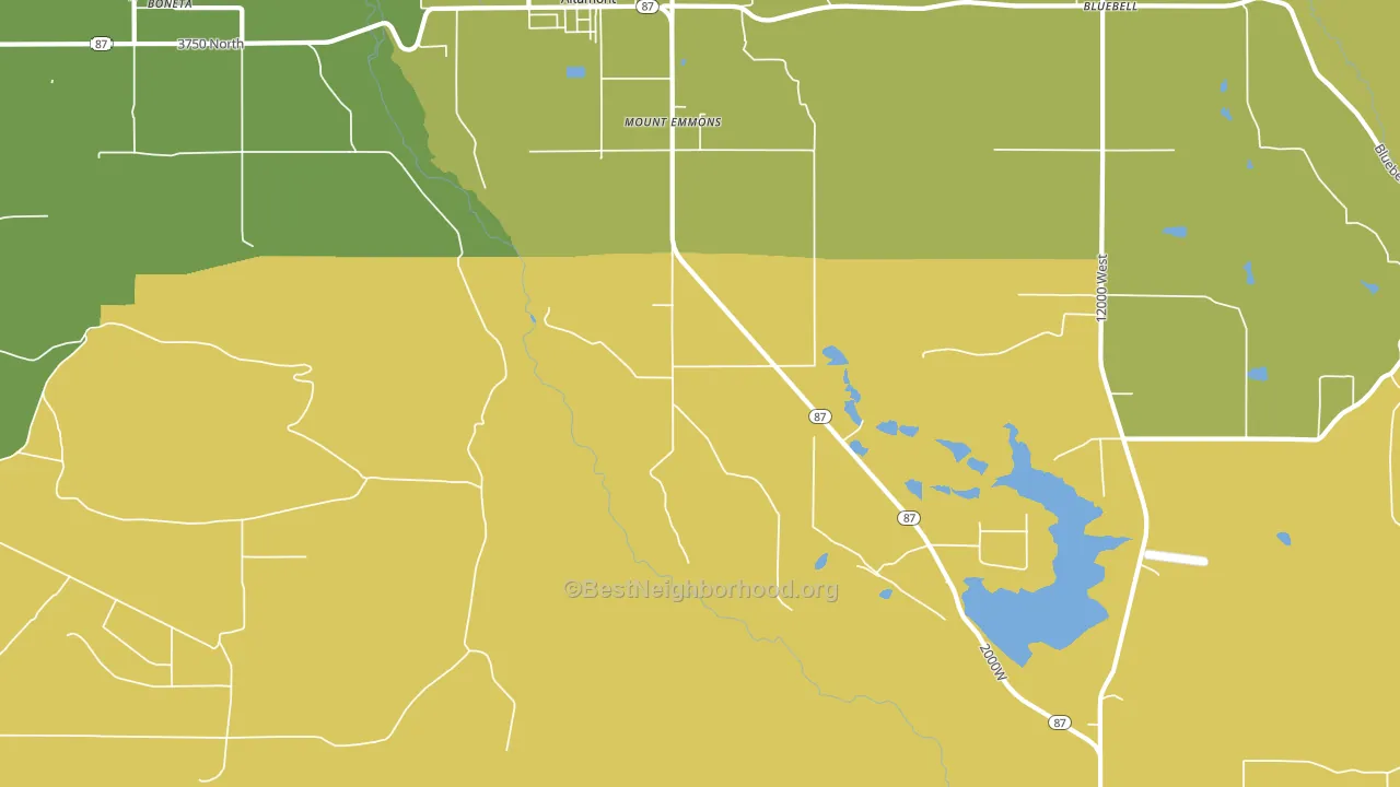 Boneta, UT block-group voter-turnout map