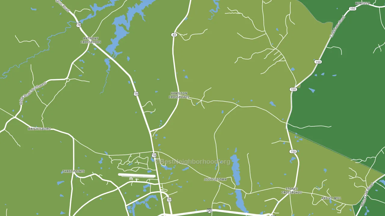 Boneville, GA block-group voter-turnout map