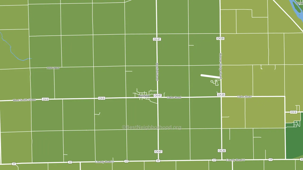 Bonfield, IL block-group voter-turnout map