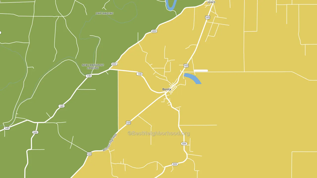 Bonita, LA block-group voter-turnout map
