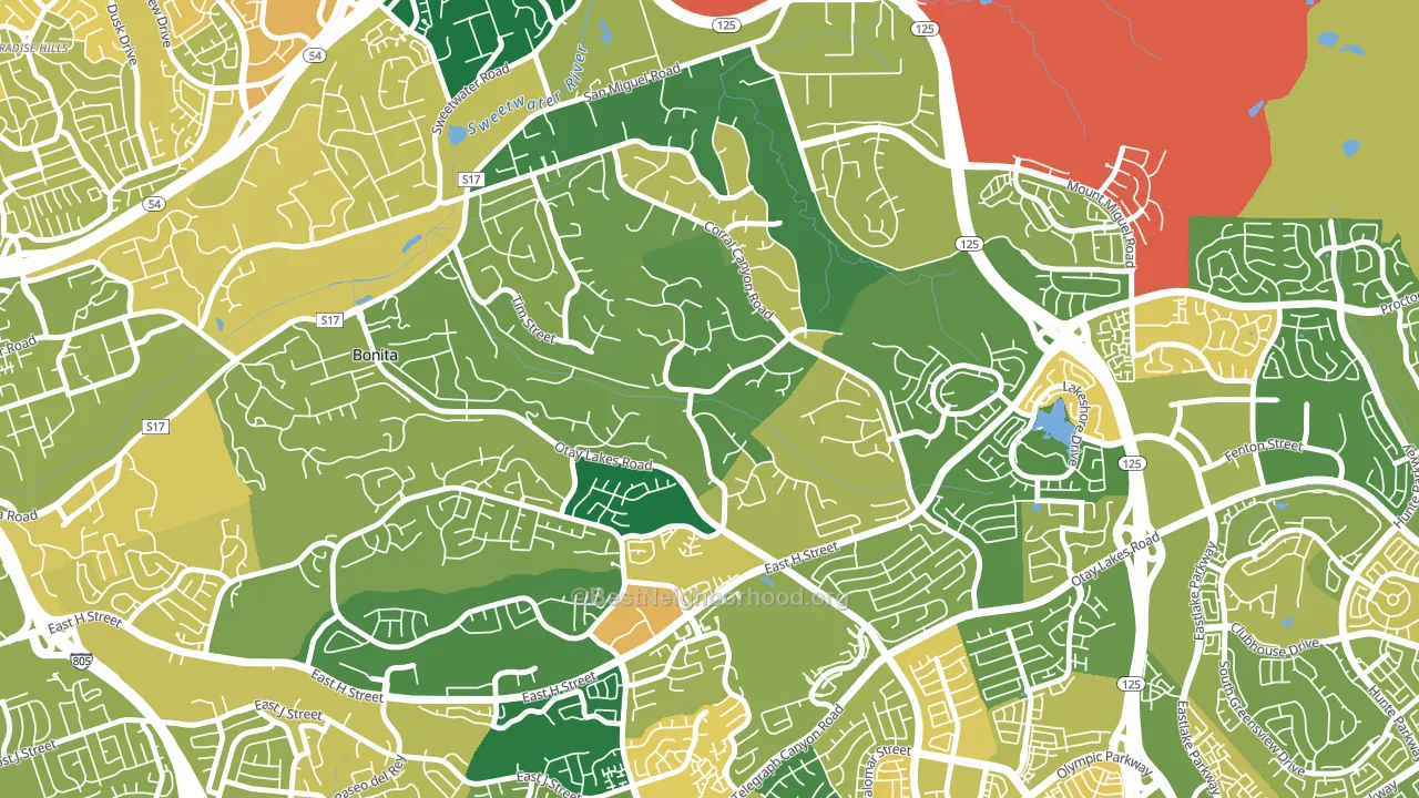 Bonita Long Canyon, Bonita, CA block-group voter-turnout map
