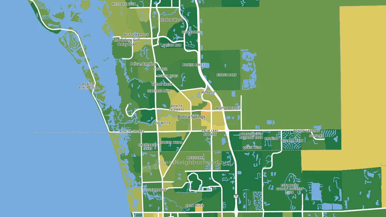 Bonita Springs, FL block-group voter-turnout map