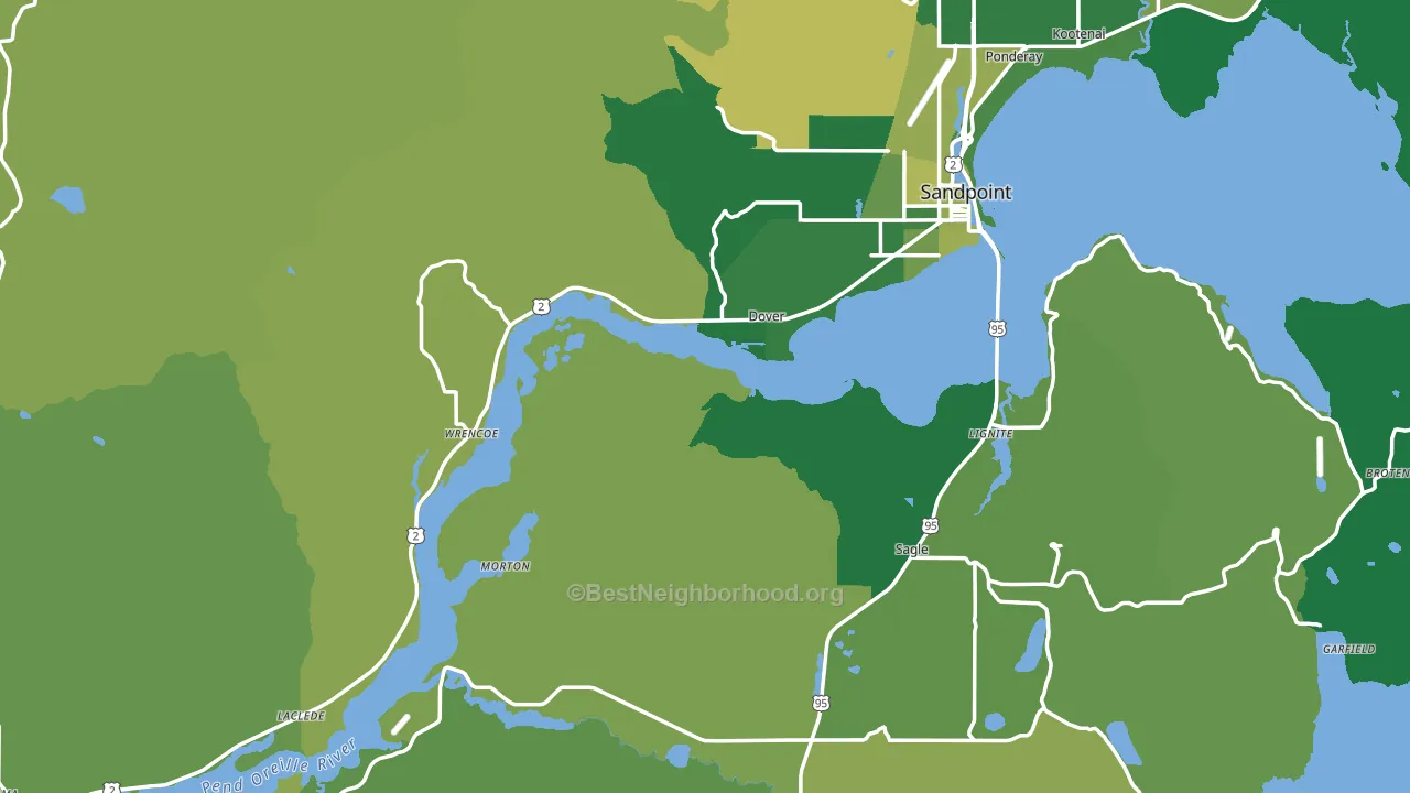 Bonner County, ID block-group voter-turnout map