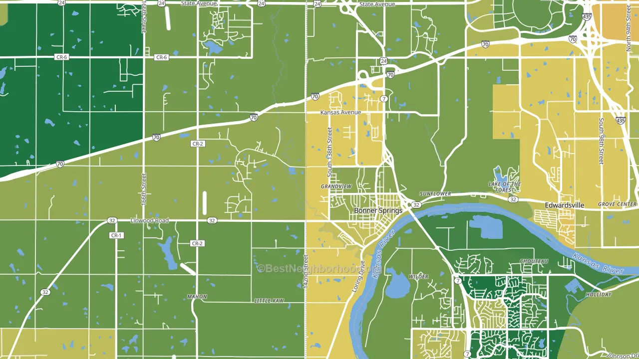 Bonner Springs, KS block-group voter-turnout map