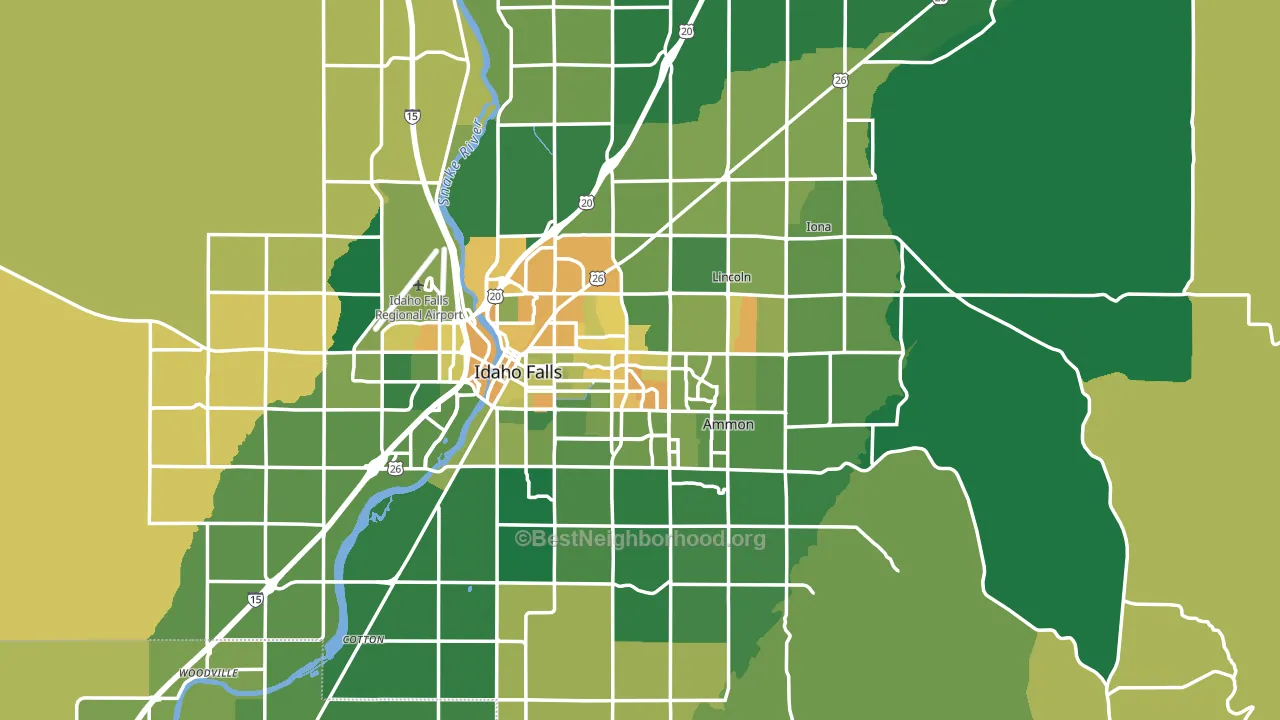 Bonneville County, ID block-group voter-turnout map