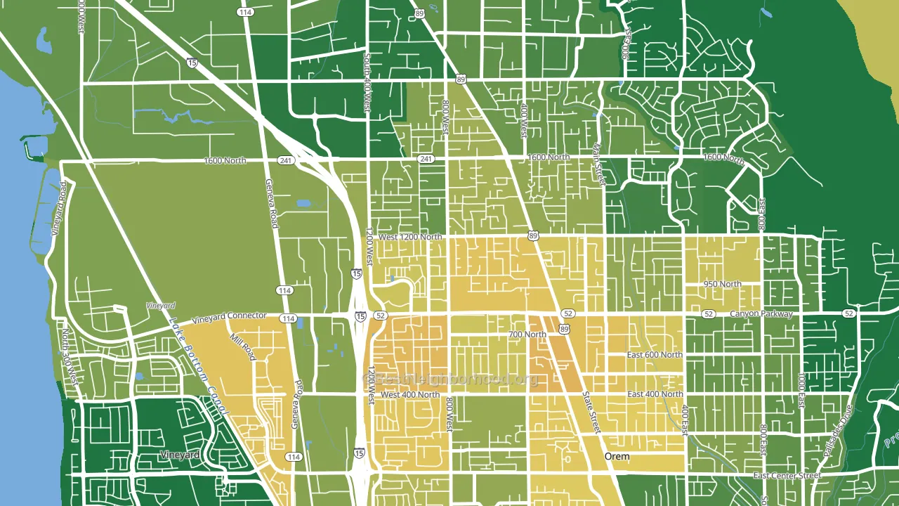 Bonneville, Orem, UT block-group voter-turnout map