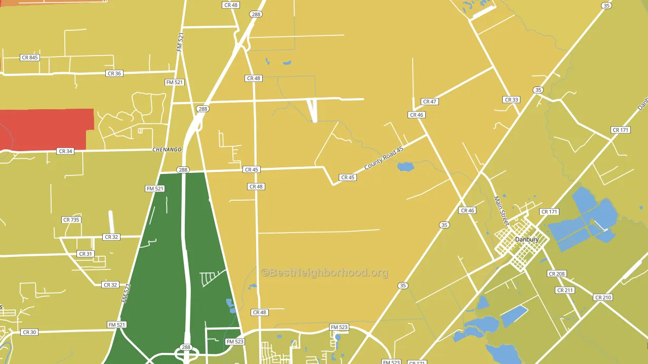 Bonney, TX block-group voter-turnout map