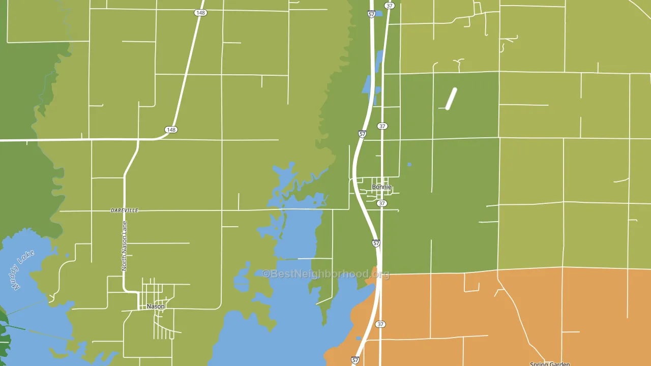 Bonnie, IL block-group voter-turnout map
