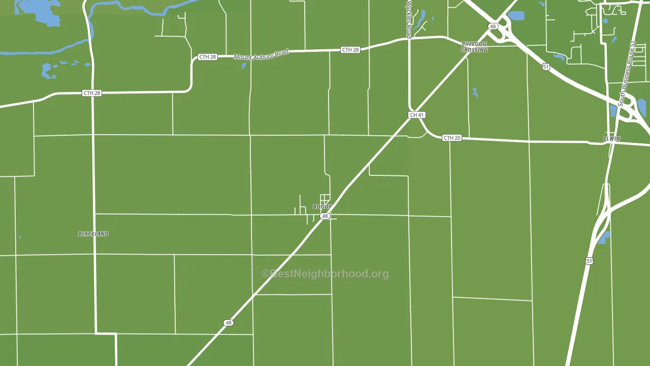 Boody, IL block-group voter-turnout map