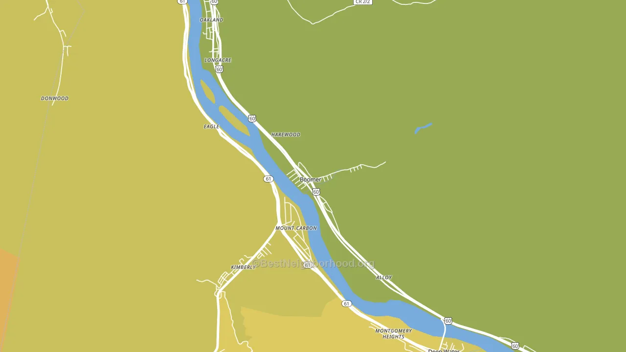 Boomer, WV block-group voter-turnout map