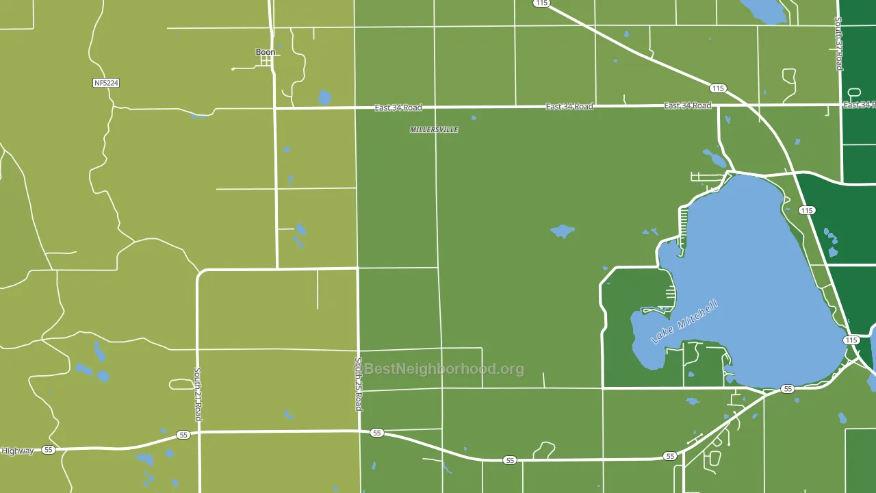 Boon, MI block-group voter-turnout map