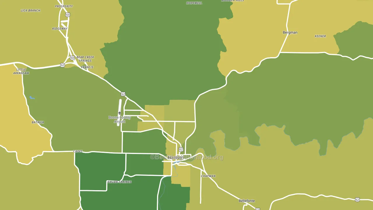 Boone County, AR block-group voter-turnout map
