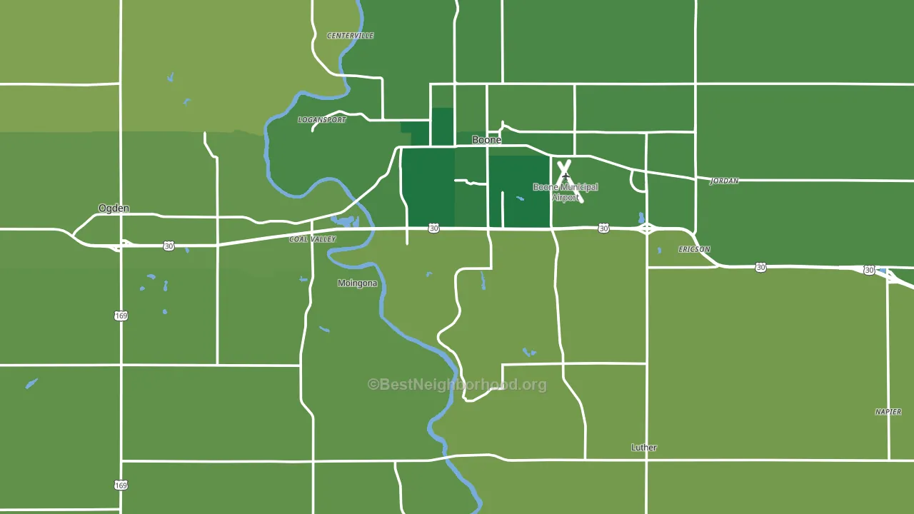 Boone County, IA block-group voter-turnout map