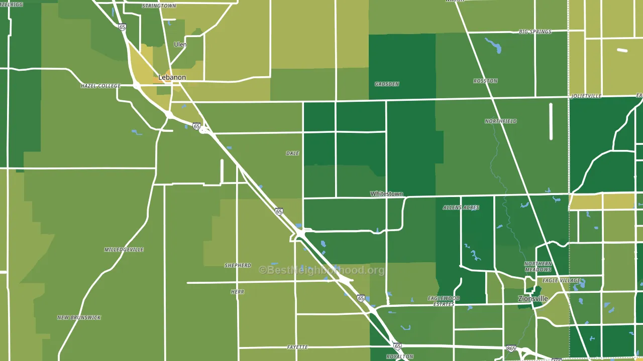 Boone County, IN block-group voter-turnout map