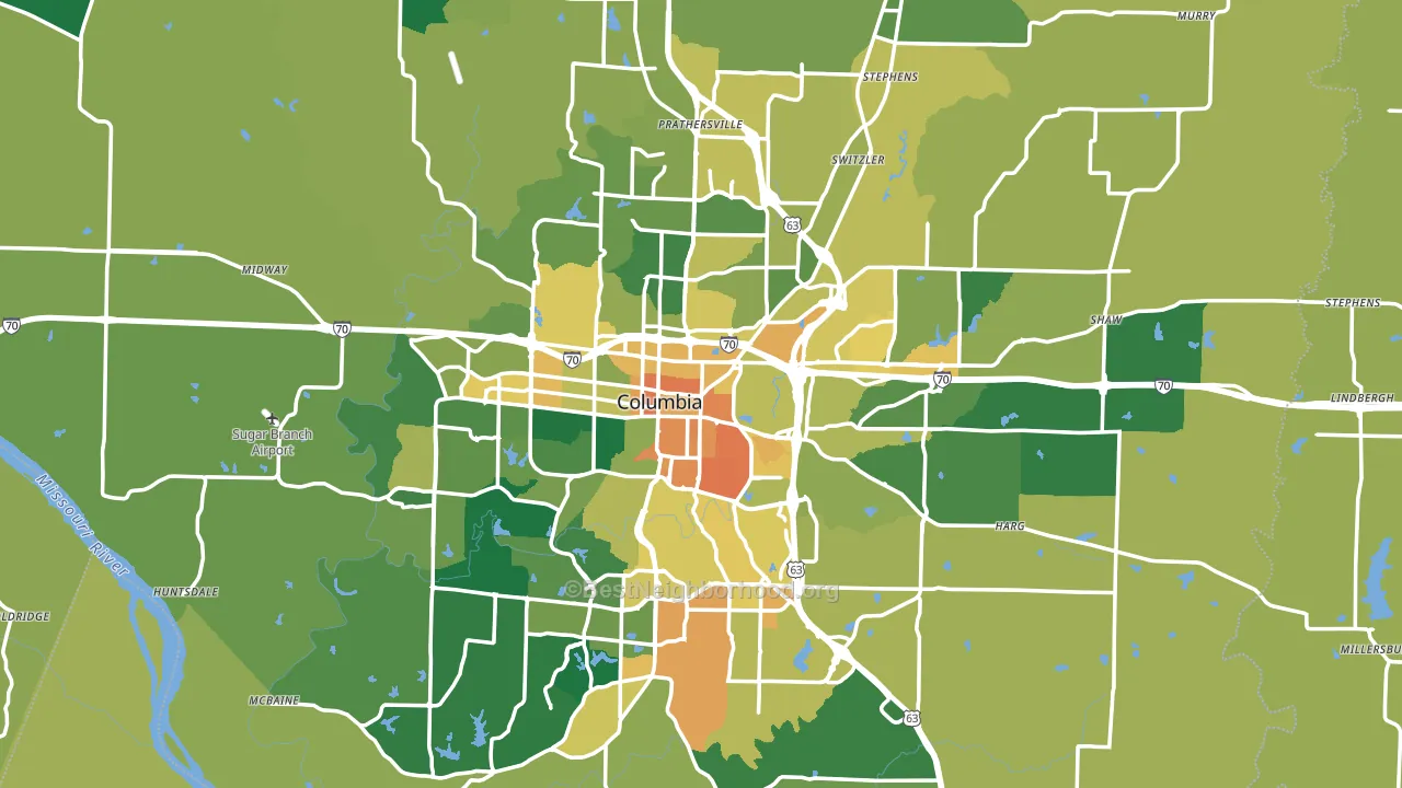 Boone County, MO block-group voter-turnout map