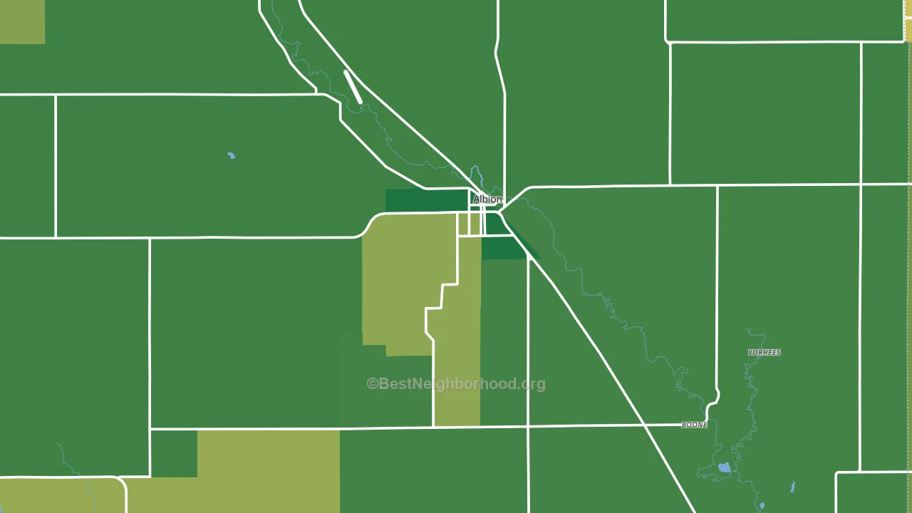 Boone County, NE block-group voter-turnout map