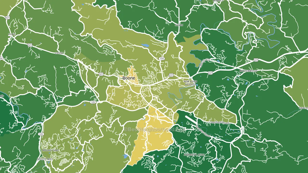 Boone, NC block-group voter-turnout map