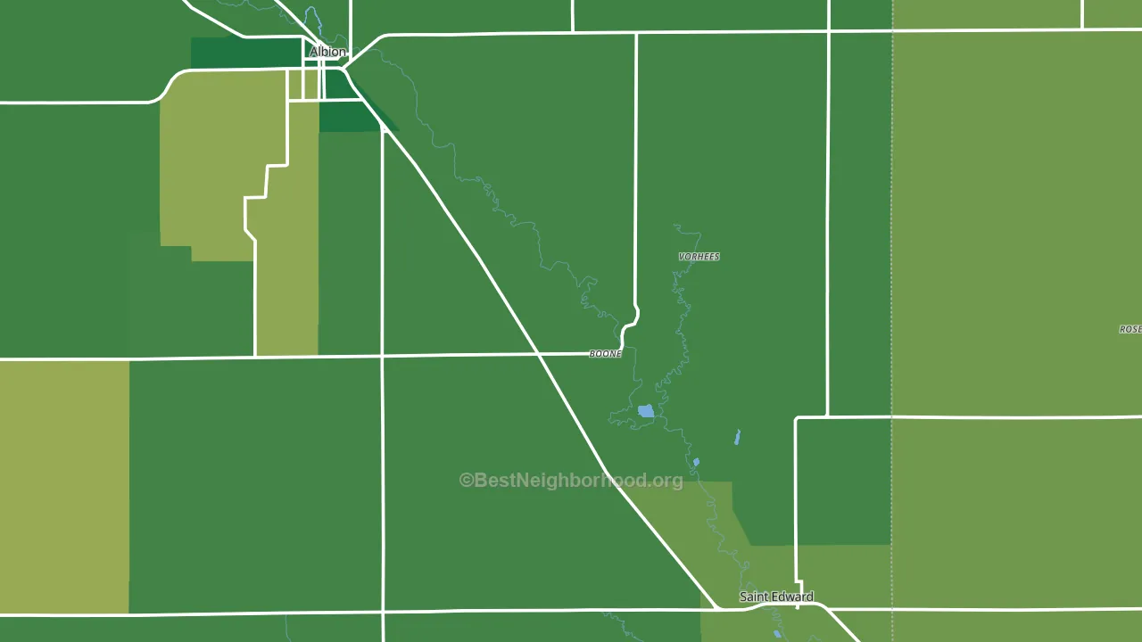 Boone, NE block-group voter-turnout map