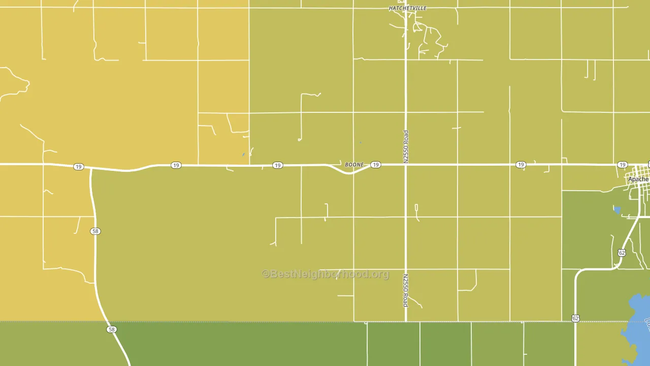 Boone, OK block-group voter-turnout map