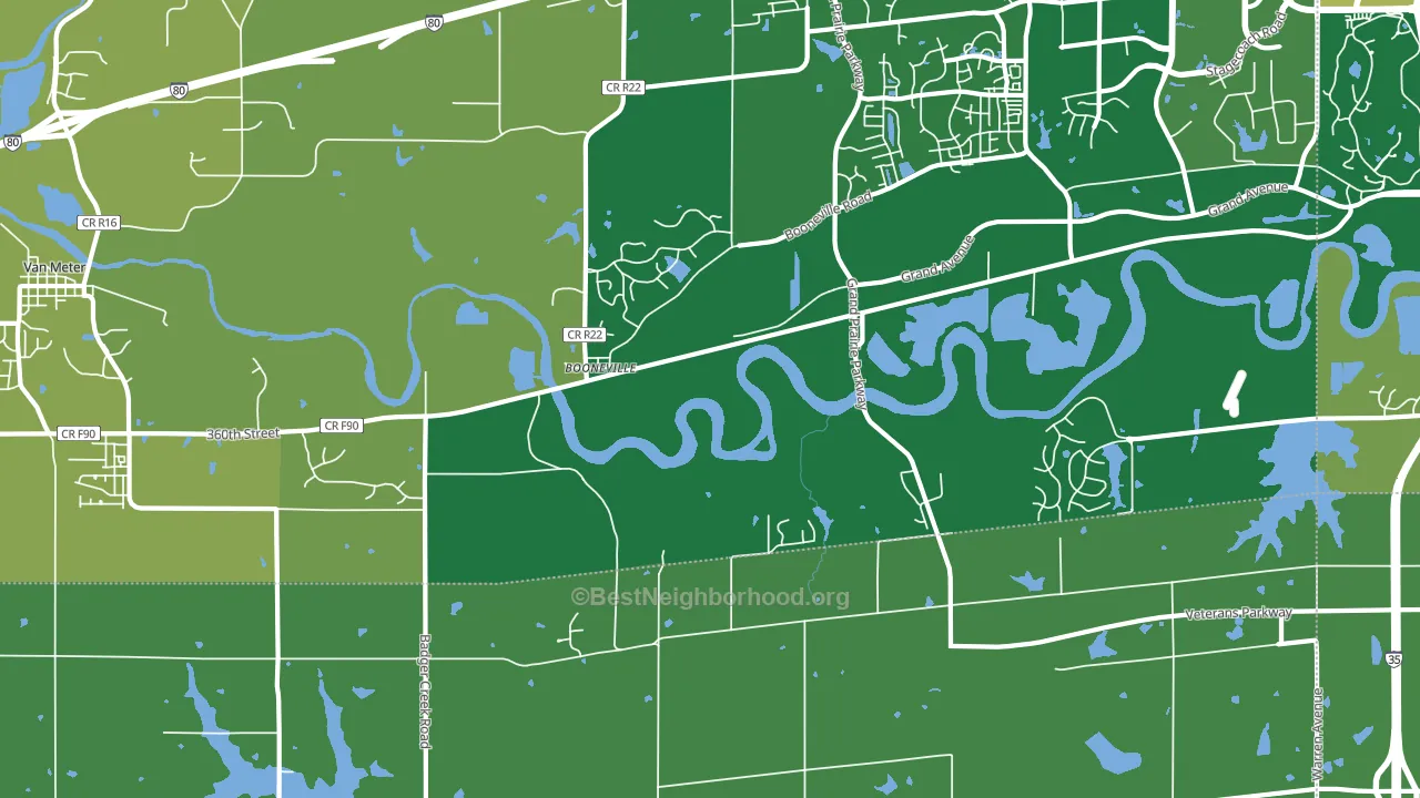 Booneville, IA block-group voter-turnout map