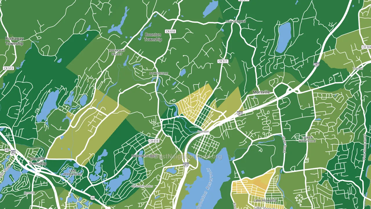Boonton, NJ block-group voter-turnout map
