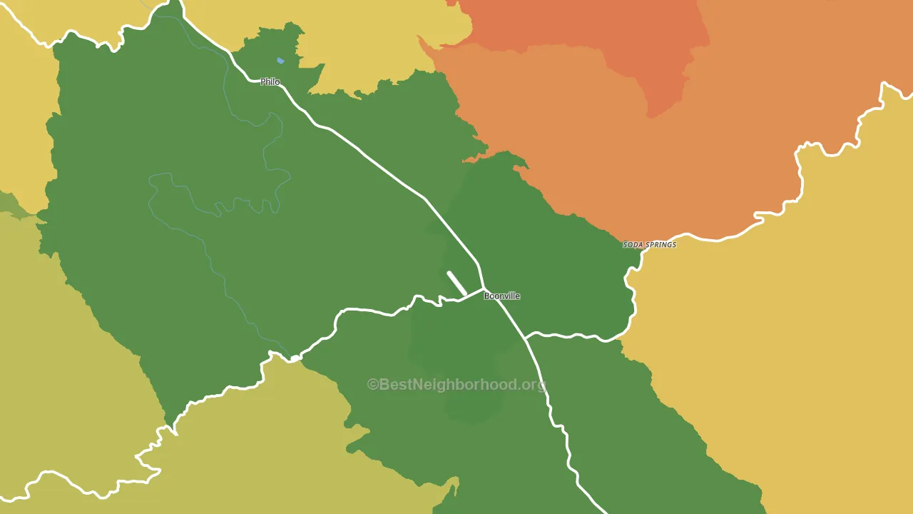 Boonville, CA block-group voter-turnout map