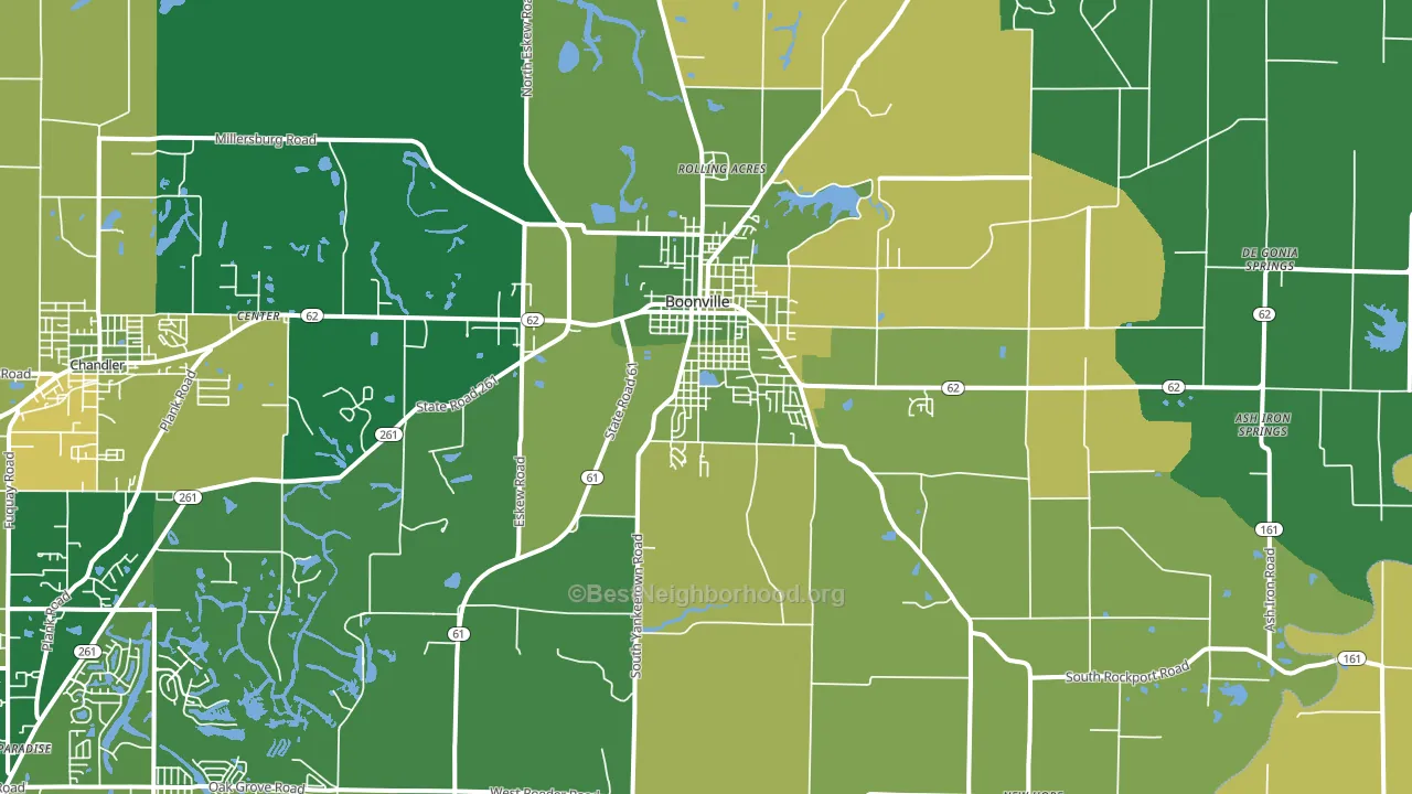 Boonville, IN block-group voter-turnout map