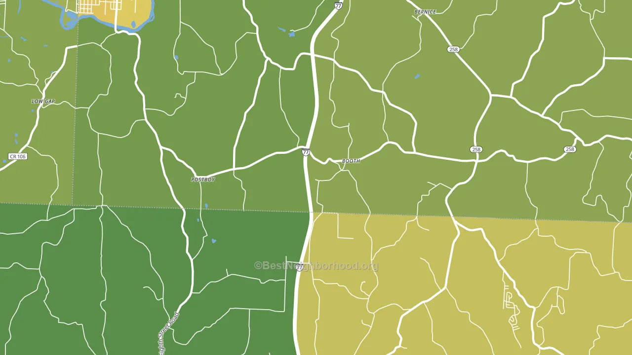 Booth, OH block-group voter-turnout map