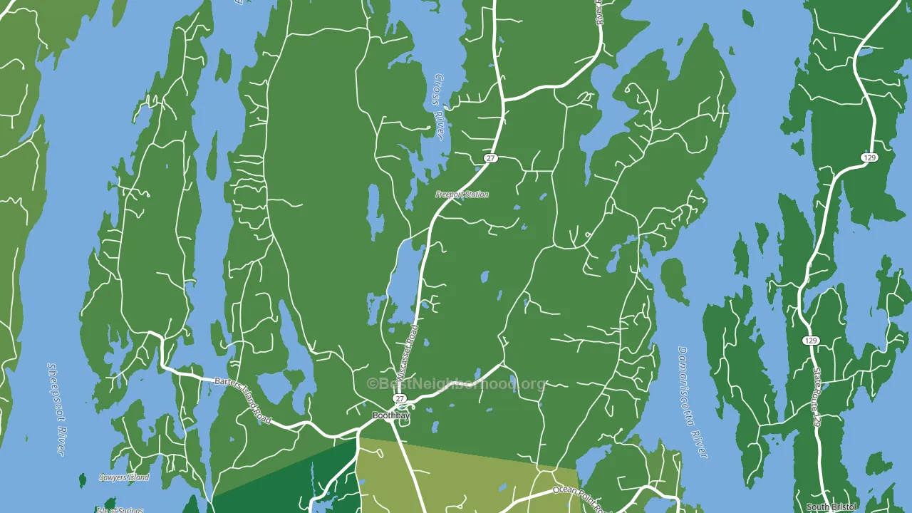 Boothbay, ME block-group voter-turnout map