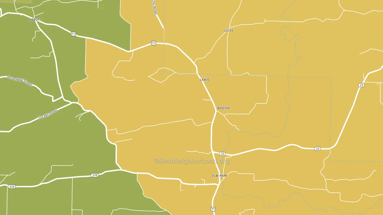 Boothe, AR block-group voter-turnout map