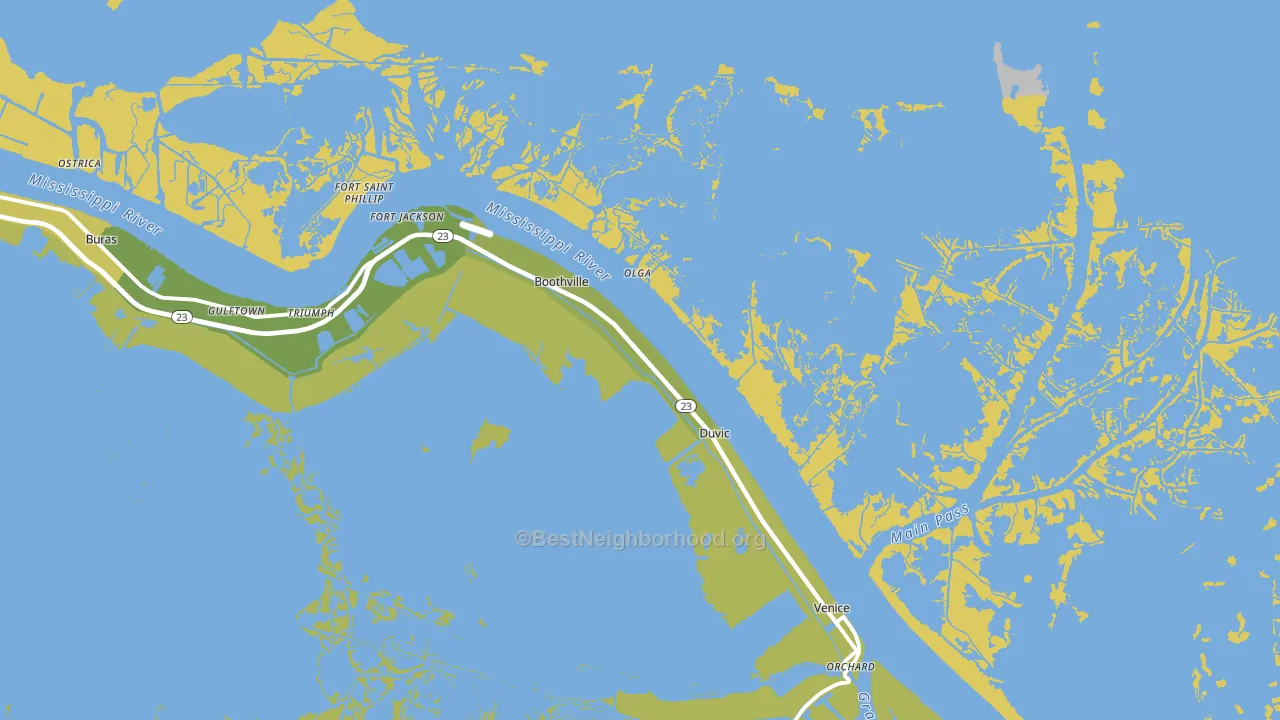 Boothville, LA block-group voter-turnout map
