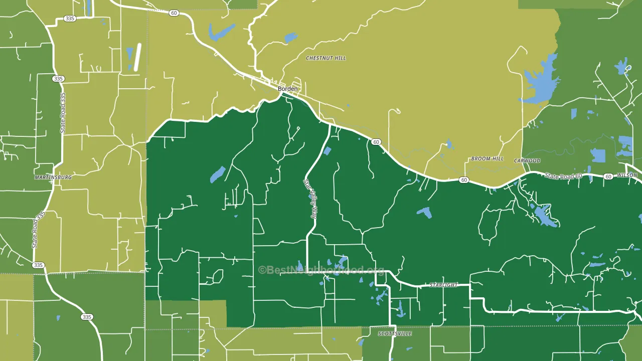 Borden, IN block-group voter-turnout map