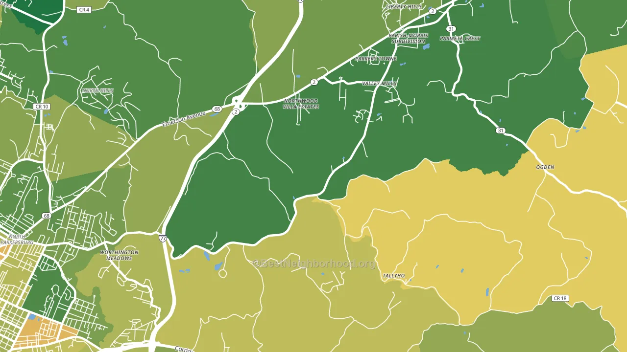 Boreman, WV block-group voter-turnout map