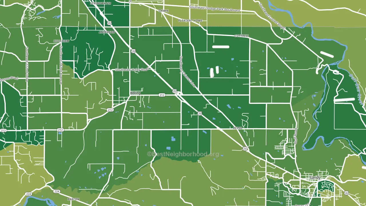 Boring, OR block-group voter-turnout map