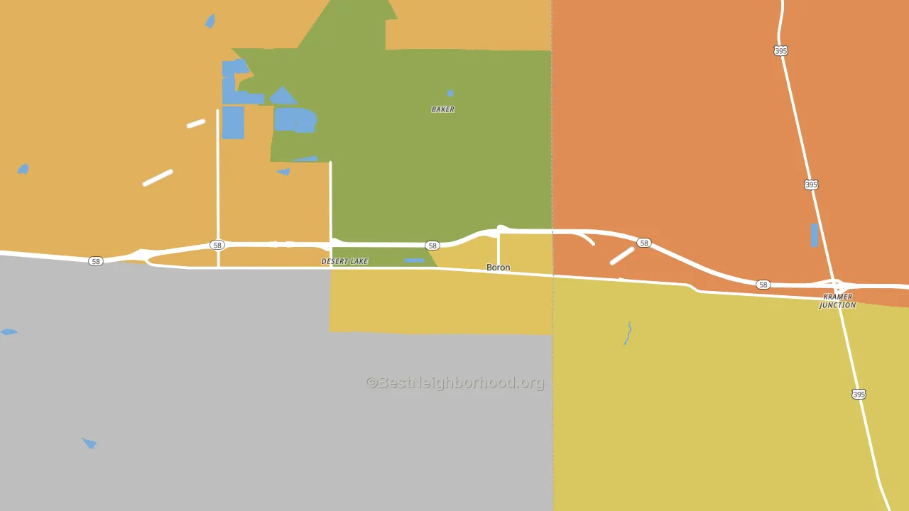 Boron, CA block-group voter-turnout map