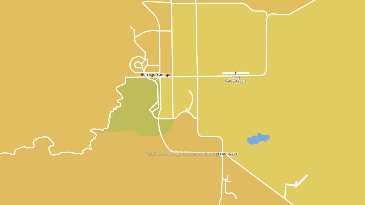 Borrego Springs, CA block-group voter-turnout map