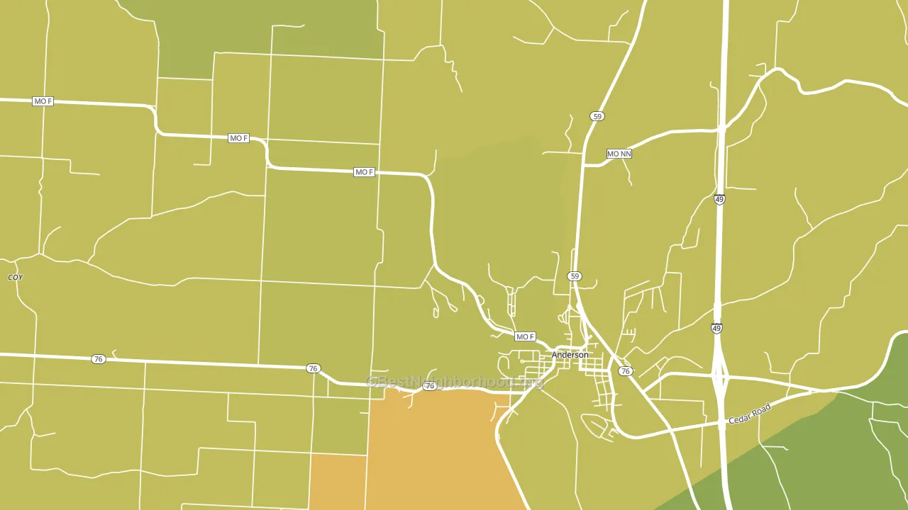 Bosky Dell, MO block-group voter-turnout map