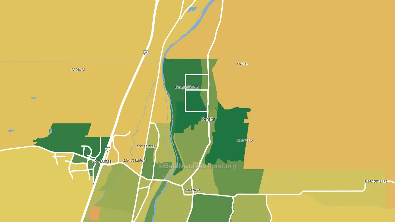 Bosque Farms, NM block-group voter-turnout map