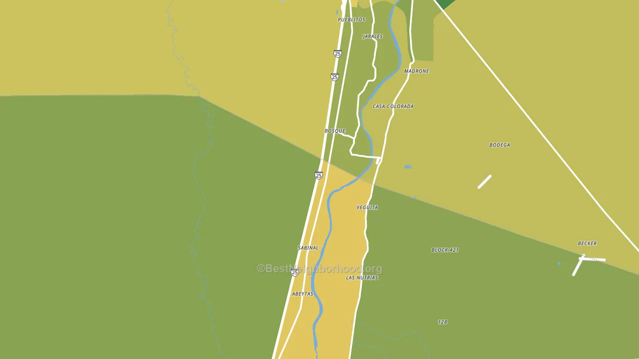 Bosque, NM block-group voter-turnout map