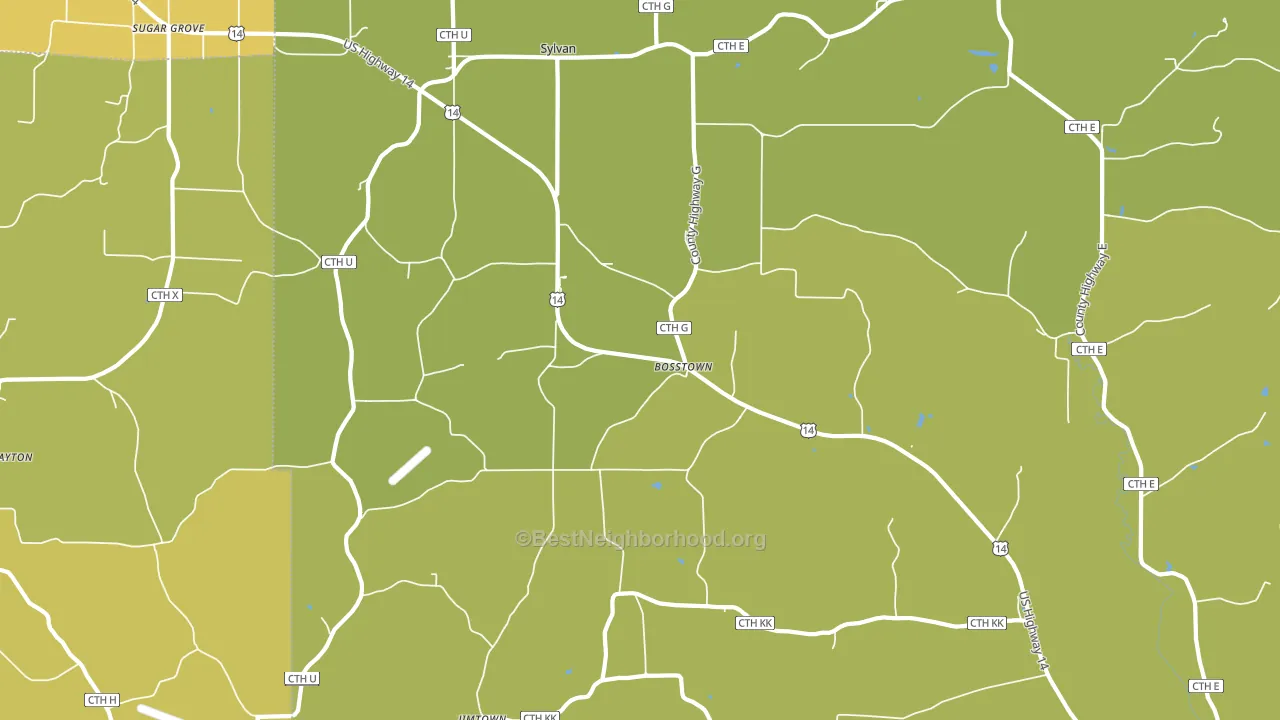 Bosstown, WI block-group voter-turnout map