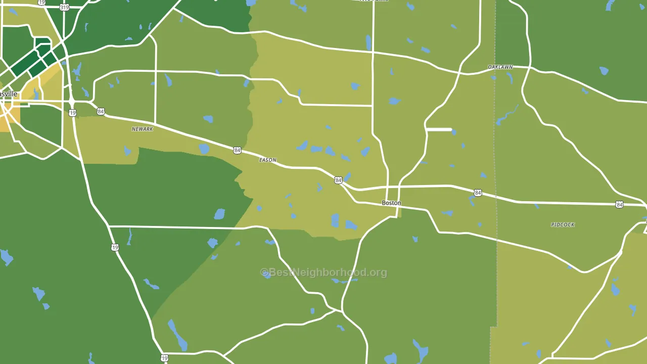 Boston, GA block-group voter-turnout map
